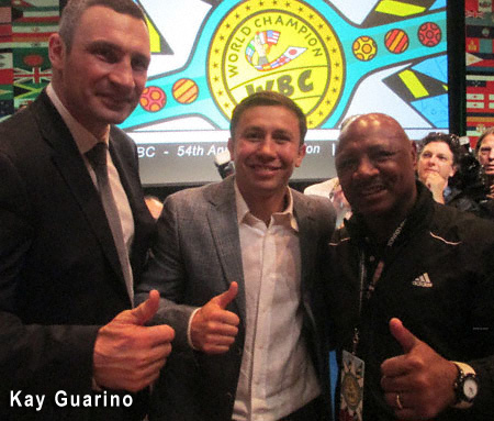 Marvelous with boxing champions Gennady Golovkin from Kazakhstani and Vitali Klitschko from Ukraine