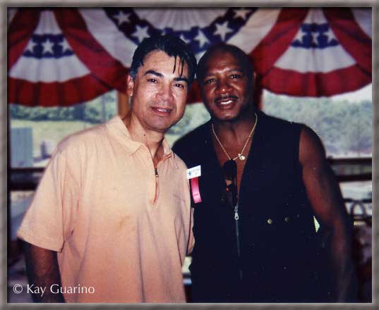 Welterweight boxing champion from  Mexico Carlos Palomino with The Marvelous One.