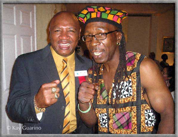 Marvelous Marvin Hagler with former Boxing Champion Livingstone Bramble<br /> at IBHOF 2008 event in Canastota, NY.